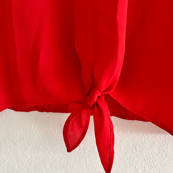 Pink Rose vintage red blouse size small,short sleeve, the blouse is flowy. - Picture 3 of 7